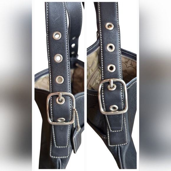 Coach Black Pebbled Leather Vintage Crossbody Messenger Handbag - Picture 11 of 16